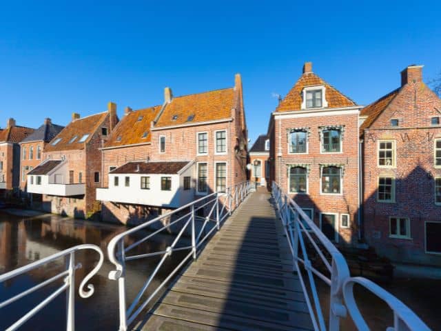 A picture of the houses in Appingedam, Netherlands.