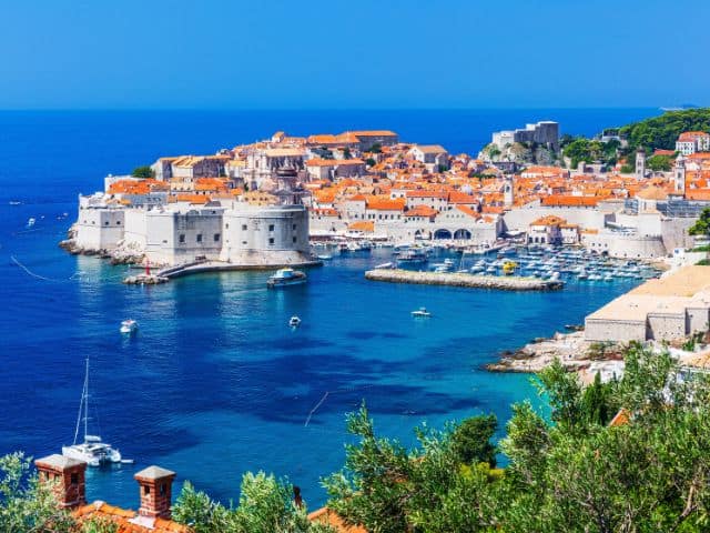 A panoramic view of Dubrovnik in Croatia.