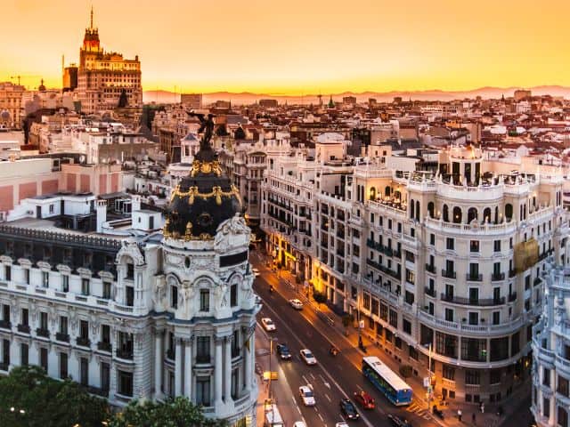 A picture of 
Gran Vía in Madrid, Spain.