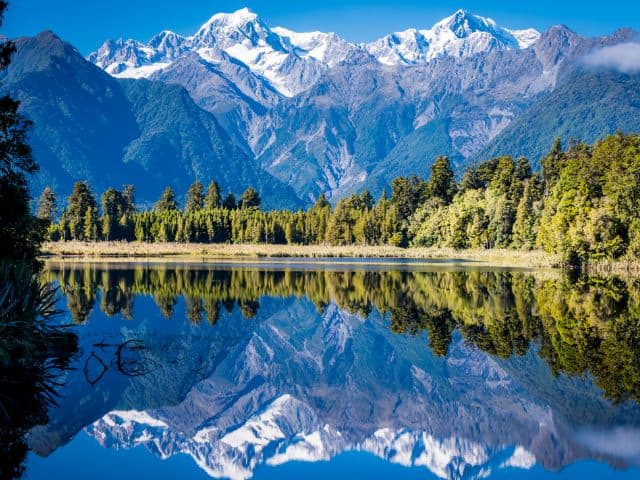 A picture of South Island in New Zealand. sustainable travel destinations.