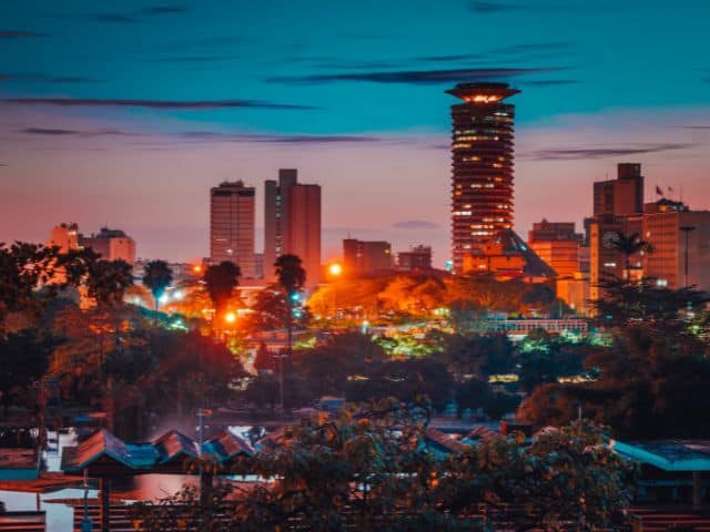 A picture of the city of Nairobi in Kenya.