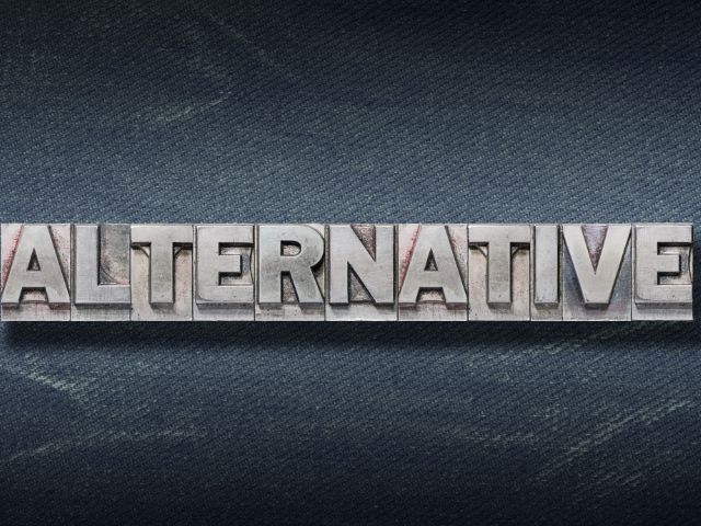 A picture of the word "Alternative" written on a black background.