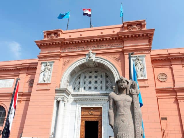 A picture outside of the Egyptian Museum.