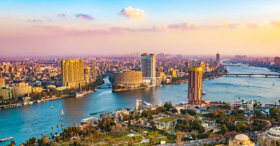 An aerial picture of Cairo.